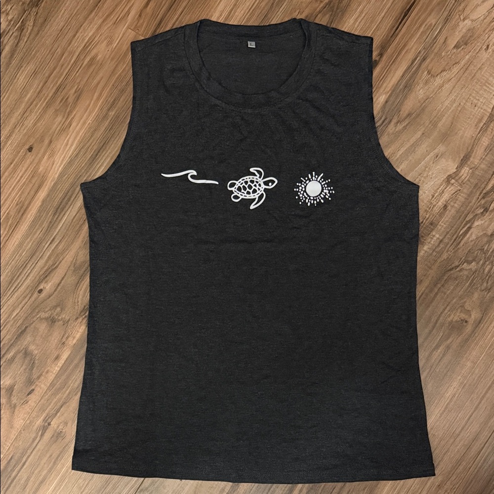 Black Sleeveless Graphic Women’s Shirt